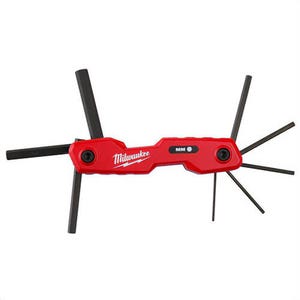 Milwaukee® 48-22-2182 Folding Hex Key Set, 8-Key, 1.5, 2, 2.5, 3, 4, 5, 6, 8 mm Hex, 8 pc