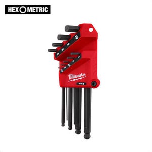 Milwaukee® 48-22-2186 9-Key Ball End L-Style Hex Key Set, Metric