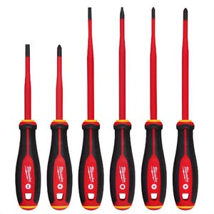 Milwaukee® 48-22-2206 Insulated Slim Tip Screwdriver Set, 1,000V, 6 pc