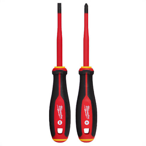 Milwaukee® 48-22-2207 Insulated Slim Tip Screwdriver Set, 1,000V, 2pc