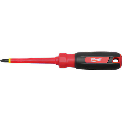 Milwaukee® 48-22-2212 Screwdriver, #2 Phillips® Point, Steel Shank, Plastic/Rubber Handle