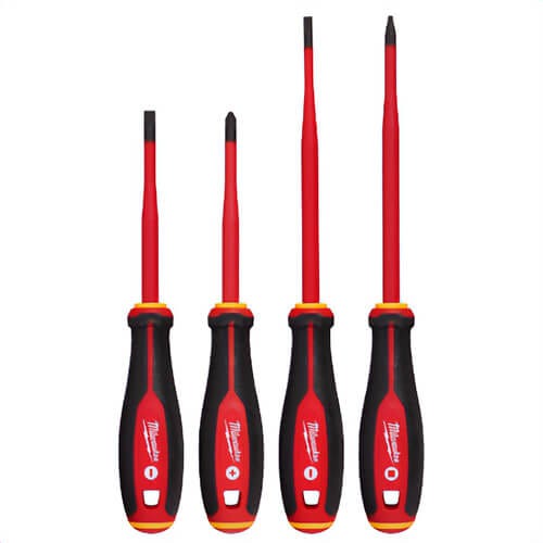 Milwaukee® 48-22-2219 Insulated Slim Tip Screwdriver Set, 1,000V, 4pc