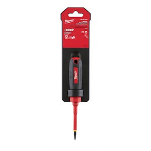 Milwaukee® 48-22-2251 Screwdriver, #1 Square Point, Steel Shank, 7 in OAL, Plastic/Rubber Handle