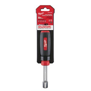 Milwaukee® 48-22-2526 HollowCore™ Magnetic Nut Driver, 1/2 in, Hex/Hollow Shank, Black/Red, Polished Chrome