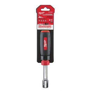 Milwaukee® 48-22-2527 HollowCore™ Magnetic Nut Driver, 9/16 in, Hex Shank, Black/Red, Polished Chrome