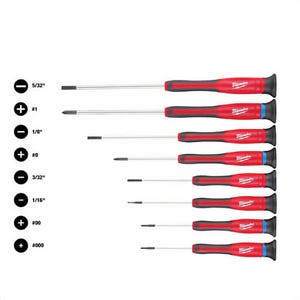 Milwaukee® 48-22-2614 Precision Screwdriver Set, 8 pc, Polished Chrome