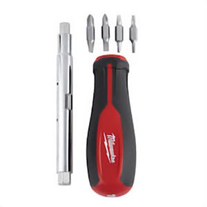 Milwaukee® 48-22-2761 11-in-1 Multi-Bit Screwdriver, 11 pc, Plastic/Rubber Tri-Lobe Handle, Forged Steel