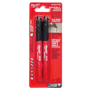 Milwaukee® 48-22-3105 Permanent Industrial Marker, Fine Line Tip, Acrylic, Black