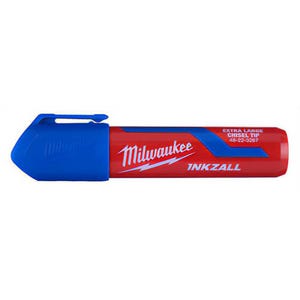 Milwaukee® 48-22-3267 Inkzall™ Permanent Marker, Extra Large Chisel Tip, Plastic, Blue, 12 pc