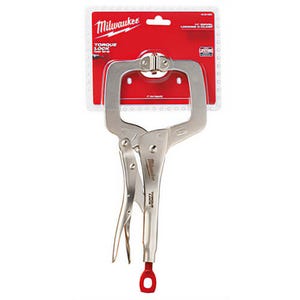 Milwaukee® 48-22-3521 Swivel Jaw Locking C-Clamp, Polished Chrome, 4 in D Throat, 1-7/64 in Jaw Opening, 11 in Jaw, Forged Alloy Steel