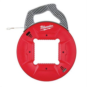 Milwaukee® 48-22-4186 Fish Tape, 1/8 in W Tape, 120 ft L Tape, Stainless Steel Tape, Gray/Red