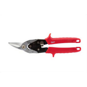 Milwaukee® 48-22-4510 Aviation Snip, 18 ga Cold Rolled Steel/22 ga Stainless Steel Cutting, 5 in L of Cut, Left Cutting Snip, Steel Blade