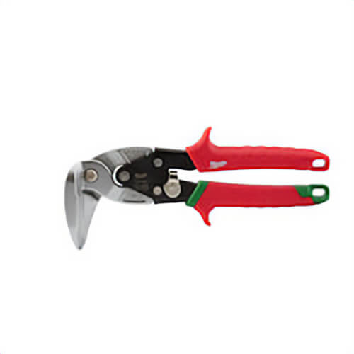 Milwaukee® 48-22-4521 Aviation Snip, 18 ga Cold Rolled Steel/22 ga Stainless Steel Cutting, 4 in L of Cut, Right Cutting Right Angle Snip, Steel Blade