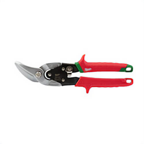 Milwaukee® 48-22-4522 Aviation Snip, 18 ga Cold Rolled Steel/22 ga Stainless Steel Cutting, 5 in L of Cut, Right Cutting Offset Snip, Steel Blade