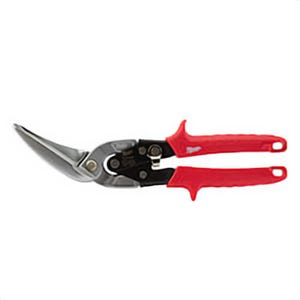 Milwaukee® 48-22-4538 Aviation Snip, 18 ga Cold Rolled Steel/22 ga Stainless Steel Cutting, 3-3/4 in L of Cut, Long Cutting Offset Snip, Steel Blade