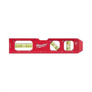 Milwaukee® 48-22-5107 Billet Compact Torpedo Level, 7 in L, 3 Vials, Aluminum/Polymer, (1) Level/(1) 45° /(1) Plumb Vial Position