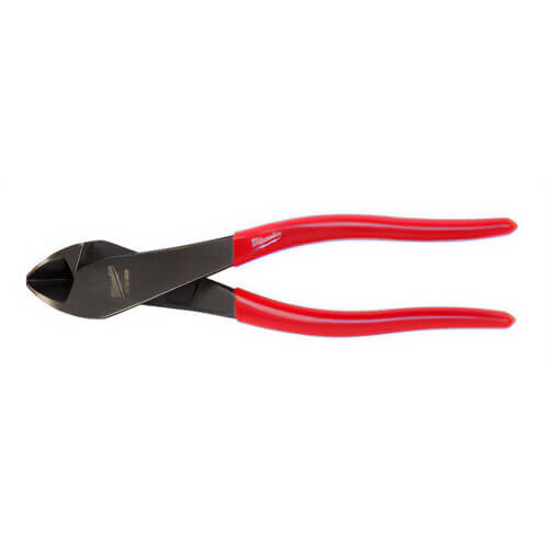 Milwaukee® 48-22-6528 Angled Head diagonal Cutting Plier, 1-3/16 in Nominal, 11/32 in Thick Max Wire, 3/4 in L x 1 in W Steel, 8 in OAL, Serrated Cut