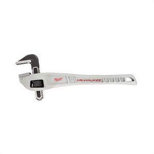 Milwaukee® 48-22-7184 Straight Offset Pipe Wrench, 2 in Pipe, 14 in OAL, Serrated Jaw, Aluminum Handle