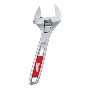 Milwaukee® 48-22-7508 Uninsulated Adjustable Wrench, 1-1/2 in, Polished Chrome, 8 in OAL, Steel Body, ASME Specified, Steel