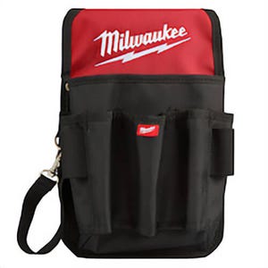 Milwaukee® 48-22-8119 9-Pocket Utility Pouch, 1680D Ballistic Nylon, Black/Red