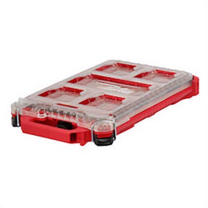 Milwaukee® Packout™ 48-22-8436 Compact Low Profile Tool Organizer, 2.52 in H x 9.76 in W x 16.38 in D, Polymer, Red