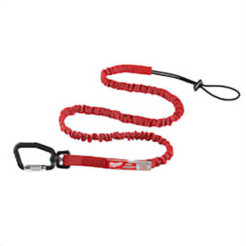 Milwaukee® 48-22-8811 Extended Reach Locking Tool Lanyard, 10 lb Capacity, Loop/Carabiner Connection, Nylon/Rubber