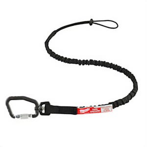 Milwaukee® 48-22-8815 Locking Tool Lanyard, 15 lb Capacity, Loop/Carabiner Connection, Nylon/Rubber, 2:1 Safety Factor