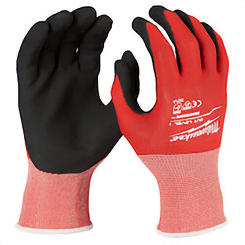 Milwaukee® 48-22-8903B Dipped Gloves, L, Nylon, Knit Cuff, Resists: Abrasion, Tear and Puncture, ANSI Cut-Resistance Level: A1