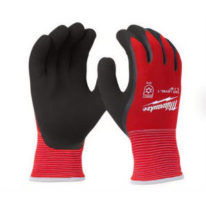 Milwaukee® 48-22-8912B Cut Level 1 Winter Insulated Gloves, Breathable and Comfortable Glove Design, Nylon, Red, L, 12 pk