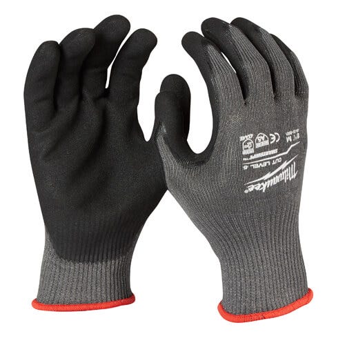 Milwaukee® 48-22-8951B Breathable Double Dipped Gloves, M, Nylon, Knit Cuff, Resists: Abrasion, TDM, Tear, Puncture
