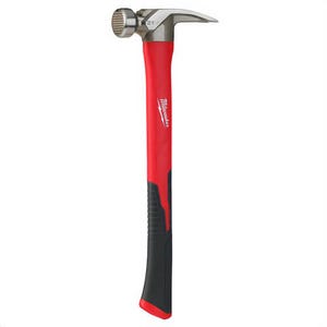 Milwaukee® 48-22-9320 Handle Hammer, 15.937 in OAL, Milled Face, 21 oz Head, Straight Claw, Fiberglass Handle