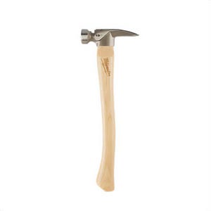Milwaukee® 48-22-9419 Framing Hammer, 16.063 in OAL, Milled Face, 19 oz Forged Steel Head, Anti-Ring Claw, Hickory Handle