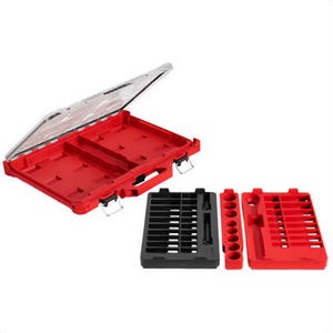 Milwaukee® 48-22-9487T Drive SAE and Metric Ratchet and Socket Set Packout™ Trays, 1/2 in, 47 pc