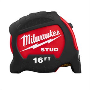 Milwaukee® 48-22-9716 Stud™ Measuring Tape with Belt Clip, 16 ft, Steel Blade