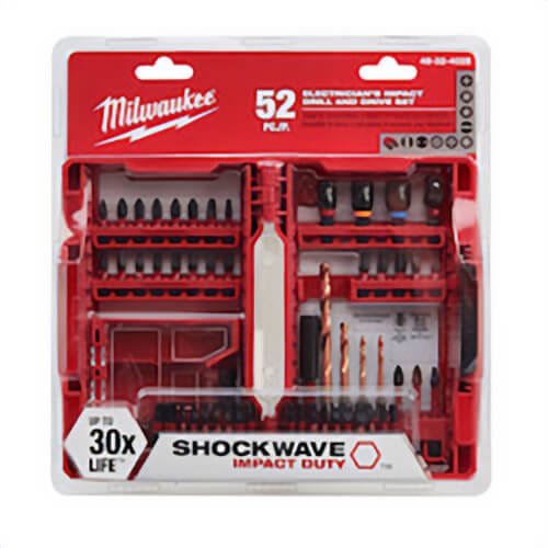 Milwaukee® 48-32-4025 Impact Duty Electrician's Drill and Drive Set, 52 pc, 1/4 in Shank, Steel