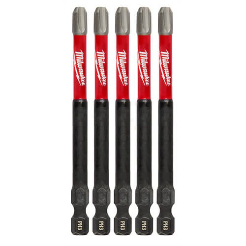 Milwaukee® 48-32-4566 ShockWave™ Impact Duty™ Impact Phillips® Bit, PH3 Phillips®, 0.3 in, 5 pk