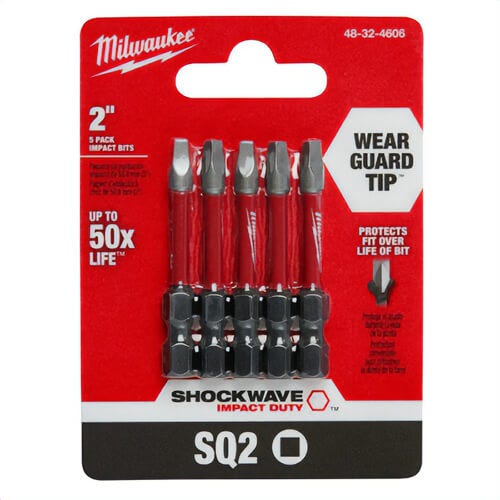 Milwaukee® 48-32-4606 ShockWave™ Impact Duty™ Impact Square Bit, SQ2 Drive, 2 in, 5 pk