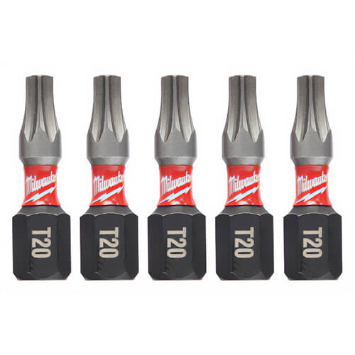 Milwaukee® 48-32-4614 ShockWave™ Impact Duty™ Impact Torx® Bit, T20 Torx® Point, 1 in, 5 pk