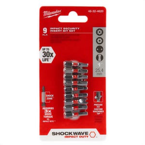 Milwaukee® 48-32-4620 ShockWave™ Impact  Security Insert Bit Set, 9 pc