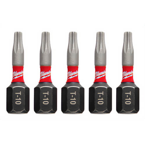 Milwaukee® 48-32-4627 ShockWave™ Impact Duty™ Impact Torx® Bit, T10 Torx® Point, 1 in, 5 pk
