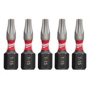 Milwaukee® 48-32-4628 ShockWave™ Impact Duty™ Impact Torx® Bit, T15 Torx® Point, 0.3 in, 5 pk
