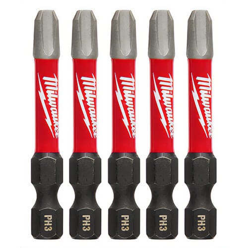 Milwaukee® 48-32-4639 ShockWave™ Impact Duty™ Impact Phillips® Bit, PH3 Phillips®, 0.3 in, 5 pk