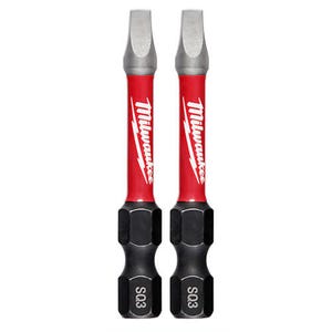 Milwaukee® 48-32-4910 ShockWave™ Impact Duty™ Impact Square Bit, SQ3 Drive, 2 in, 2 pk