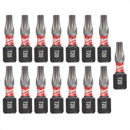 Milwaukee® 48-32-5011 ShockWave™ Impact Torx® Bits, T20, 1 in, 15 pk Tic Tac