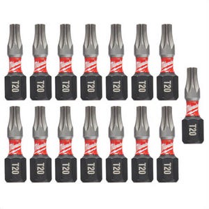 Milwaukee® 48-32-5011 ShockWave™ Impact Torx® Bits, T20, 1 in, 15 pk Tic Tac