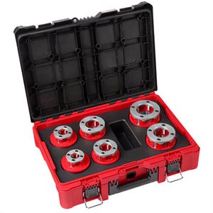 Milwaukee® 48-36-1060 NPT Portable Pipe Threading Forged Aluminum Die Head Kit, 1/2 - 2 in, High Speed