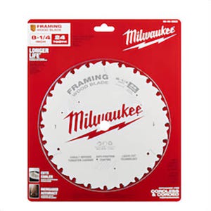 Milwaukee® 48-40-0820 Framing Thin Kerf Circular Saw Blade, 8-1/4 in dia x 1.05 in Thick, 5/8 in Arbor, Carbide Blade, 24 Teeth