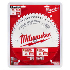 Milwaukee® 48-40-1232 General Purpose Thin Kerf Circular Saw Blade, 12 in dia x 1.05 in Thick, 1 in Arbor, Carbide Blade, 44/80 Teeth