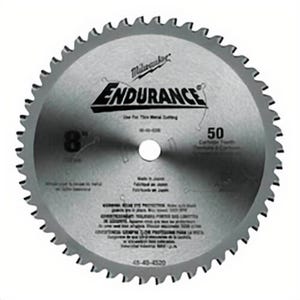 Milwaukee® 48-40-4520 Circular Saw Blade, 8 in dia x 0.073 in Thick, 5/8 in Arbor, Hardened Steel Blade, 50 Teeth