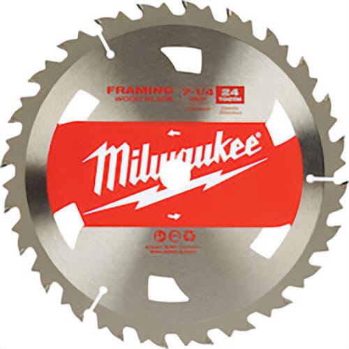 Milwaukee® 48-41-0710 Framing Thin Kerf Circular Saw Blade, 7-1/4 in dia, 5/8 in Arbor, Carbide Blade, 24 Teeth